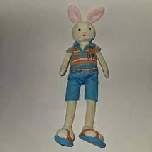 Bunny Rabbit Plush Blue Orange Shirt Shorts Carrots Flip Flops 14&quot; Long ... - £27.18 GBP