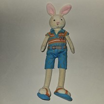 Bunny Rabbit Plush Blue Orange Shirt Shorts Carrots Flip Flops 14&quot; Long ... - £27.55 GBP