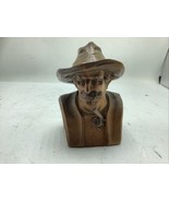 Hand-carved Wooden Cowboy Bust - $25.07 CAD