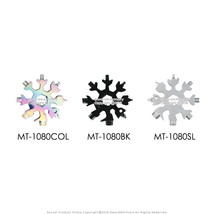 18-in-1 Snowflake Multi-tool Stainless Steel Keychain Silver Black Rainbow - $239.97 MXN