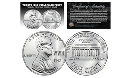 1943 TRIBUTE Steelie WWII PENNY Coin Clad in Genuine .999 Fine SILVER - ... - $9.46