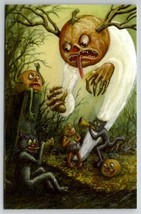 Halloween Matthew Kirscht Cranky Phantom JOL Tree Cats Shiverbones Postcard MK - £39.92 GBP