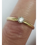Estate 14k Yellow Gold Engagement .25ct VS/G Old European Cut Diamond Ri... - $13,451.41 MXN