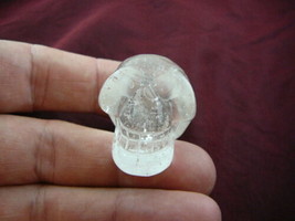(HH103-R) carved HUMAN SKULL CLEAR white QUARTZ CRYSTAL I love skulls ge... - $23.36
