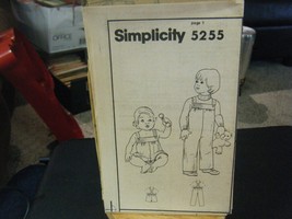 Simplicity 5255 Toddler&#39;s Jiffy Overalls in 2 Lengths Pattern - Size 1/2... - $6.60