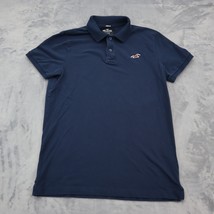 Hollister Shirt Mens M Blue Chest Button Short Sleeve Collared Casual Top - £18.22 GBP