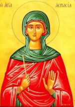 Orthodox icon of Saint Aspasia the Virgin Martyr - £157.27 GBP+