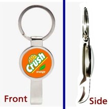 Orange Crush Soda Pop Pendant or Keychain silver tone secret bottle opener - £10.56 GBP