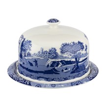 Spode Blue Italian 2 Piece Porcelain 11.5&quot; Serving Platter with 9&quot; Dome - £141.34 GBP