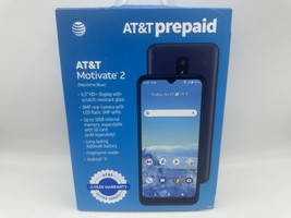AT&amp;T Motivate 2, 32GB 6.5&quot; HD Prepaid Smartphone Blue 8MP Android Finger... - £39.18 GBP