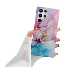 Anymob Samsung Phone Case Pink Crack Granite Marble For S22 Ultra S21 Plus S20 - £18.90 GBP