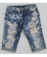 Rue 21 (Twentyone Black) Women&#39;s Acid Wash Distressed Denim Capri Jeans ... - $24.69 CAD