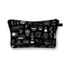 Witch and Black Cat Print Cosmetic Case Witchcraft Women Make Up Bags Ladies Sto - £44.79 GBP