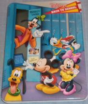 Mickey &amp; Friends Back To School Tin with Notepad, Stickers, Pen, Zipper Pull NEW - £8.95 GBP