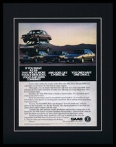 1988 Saab 9000 Tubo 11x14 Framed ORIGINAL Vintage Advertisement - $34.64