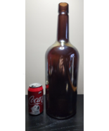 Huge One Gallon 18&quot; TALL LARGE BROWN GLASS BOTTLE Iridescent Carnival LI... - £33.68 GBP