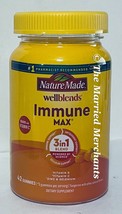 Nature Made Wellblends Immune Max 3 in 1 Blend Gummies 42 each 7/2025 FR... - $15.99