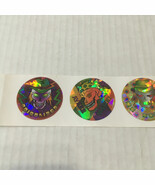 Vintage skull and bulls eye prismatic round stickers dem bones Mr. bones  - $47.45 CAD