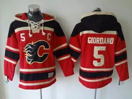 Calgary Flames Mark Giordano Red Lace-Up Pullover Jersey Hoodie  - $59.25