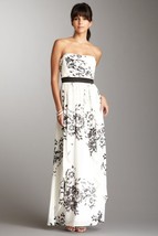 Max &amp; Cleo Adela Ruched Gown Sz 2 Ivory Black - £69.89 GBP