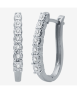 1/10 CTTW Genuine Diamond 20MM Hoop Earrings In Sterling Silver New W Gi... - $1,680.82 MXN