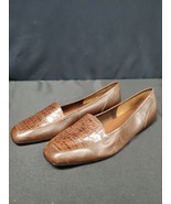 ENZO ANGIOLINI Liberty Brown Leather Square Toe Flats Loafers 9N GA15 Vi... - $27.07