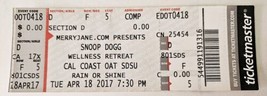 Snoop Dogg - Concert Ticket / April 18, 2017. San Diego, Ca - £7.46 GBP