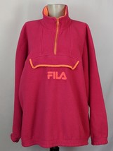 Fila Magic Line Pink Fleece Quarter-zip pullover Jacket womens size XL VTG - £35.44 GBP