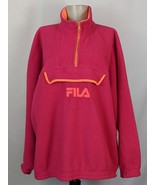 Fila Magic Line Pink Fleece Quarter-zip pullover Jacket womens size XL VTG - £35.44 GBP