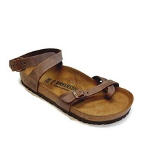 Birkenstock Yara Cork Footbed Oiled Leather Ankle Strap Sandals Womens 7 Brown - $112.75