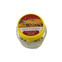 Soft Grip Corn Holders &amp; Container Stainless Steel Corn On The Cob BBQ 12 Piece - £8.00 GBP