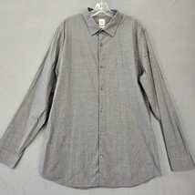 Gap Men Shirt Size XL Tall Gray Stretch Slim Fit Classic Long Sleeves Button Up  - £11.10 GBP