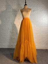 Rust Tiered Tulle Maxi Skirt Plus Size Women Layered Tulle Skirt for Wedding image 6