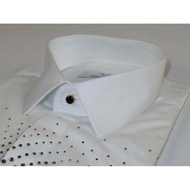 Mens CEREMONIA Shirt 100% Cotton Medusa Medallion Rhine Stones #STN 13 VRS white image 6