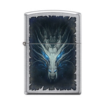 Zippo Lighter - Blue Eyed Dragon Street Chrome - 855983 - £21.43 GBP