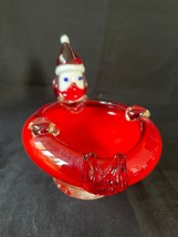 Murano Art Glass Hand Blown Clown Bowl Ashtray Trinket Dish - £103.10 GBP