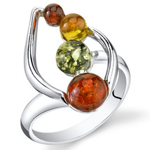 Sterling Silver Amber Leaf Ring - £72.37 GBP+