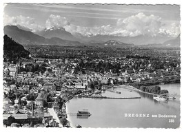 Austria Bregenz am Bodensee Panorama Glossy Werner Branz Real Photo Post... - $9.95