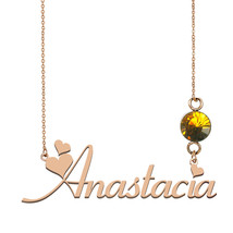 Kids name necklace personalized, Infiniti name necklace, Anastacia Name Necklace - £13.31 GBP