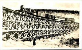 Antique Railroad Photograph Tacoma Valley railroad - Bridge at Fox Gulch Alaska - £25.85 GBP