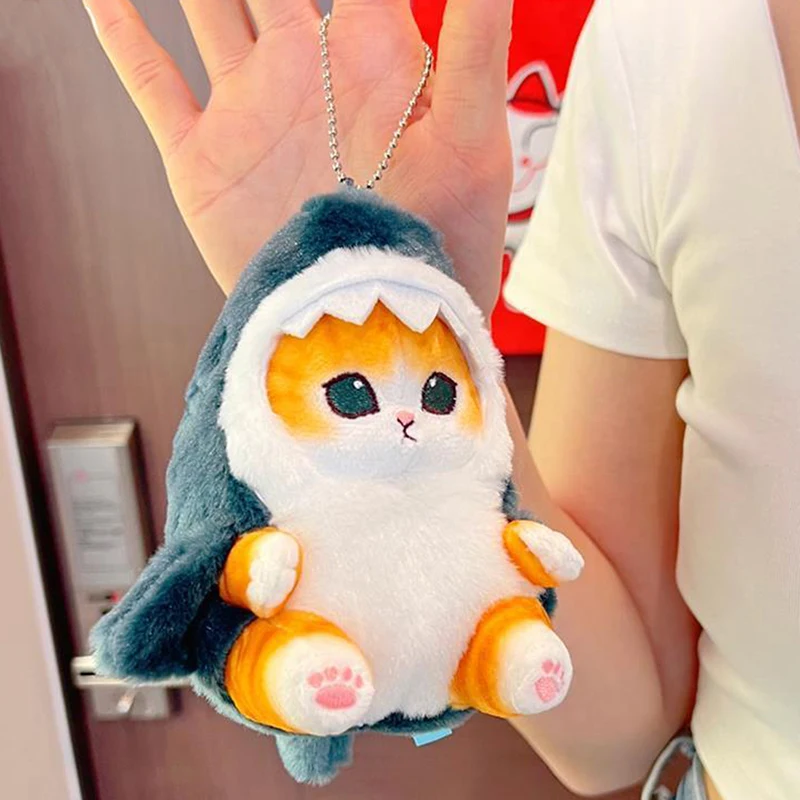 Play 15cm Cute Shark Cat Keychain Kawaii Plush Play Pendants Cartoon Stuffed Ani - £23.25 GBP