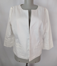 East 5th White Blazer Jacket 3/4 sleeve Women&#39;s Size M - £19.61 GBP