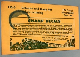 Vintage HD 8 Caboose Camp Car White Lettering Model Train Decals Bronze ... - £6.69 GBP