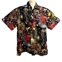 High Seas Trading Co Mens Vintage Black Button Up Hawaiian Shirt Medium ... - £70.95 GBP