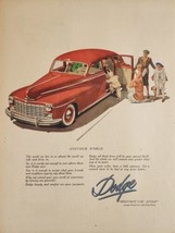 1947 Print Ad Dodge 4-Door Cars Smoothest Car Afloat Kids in Halloween C... - £16.53 GBP