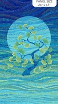 24&quot; X 44&quot; Panel Shimmer Ginkgo Garden Ginkgo Tree Cotton Fabric Panel D586.65 - £8.09 GBP