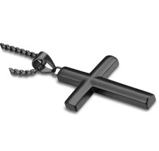 Men&#39;s Cross Necklace 316L Stainless Steel Jesus Ankh - £100.86 GBP