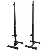 2Pcs Adjustable Rack Sturdy Steel Squat Barbell Free Bench Press Stands ... - $114.99