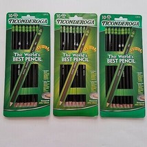 NEW 3 Black Dixon Ticonderoga #2 HB Wood Pencils Lot (10 count) Sharpene... - £15.76 GBP