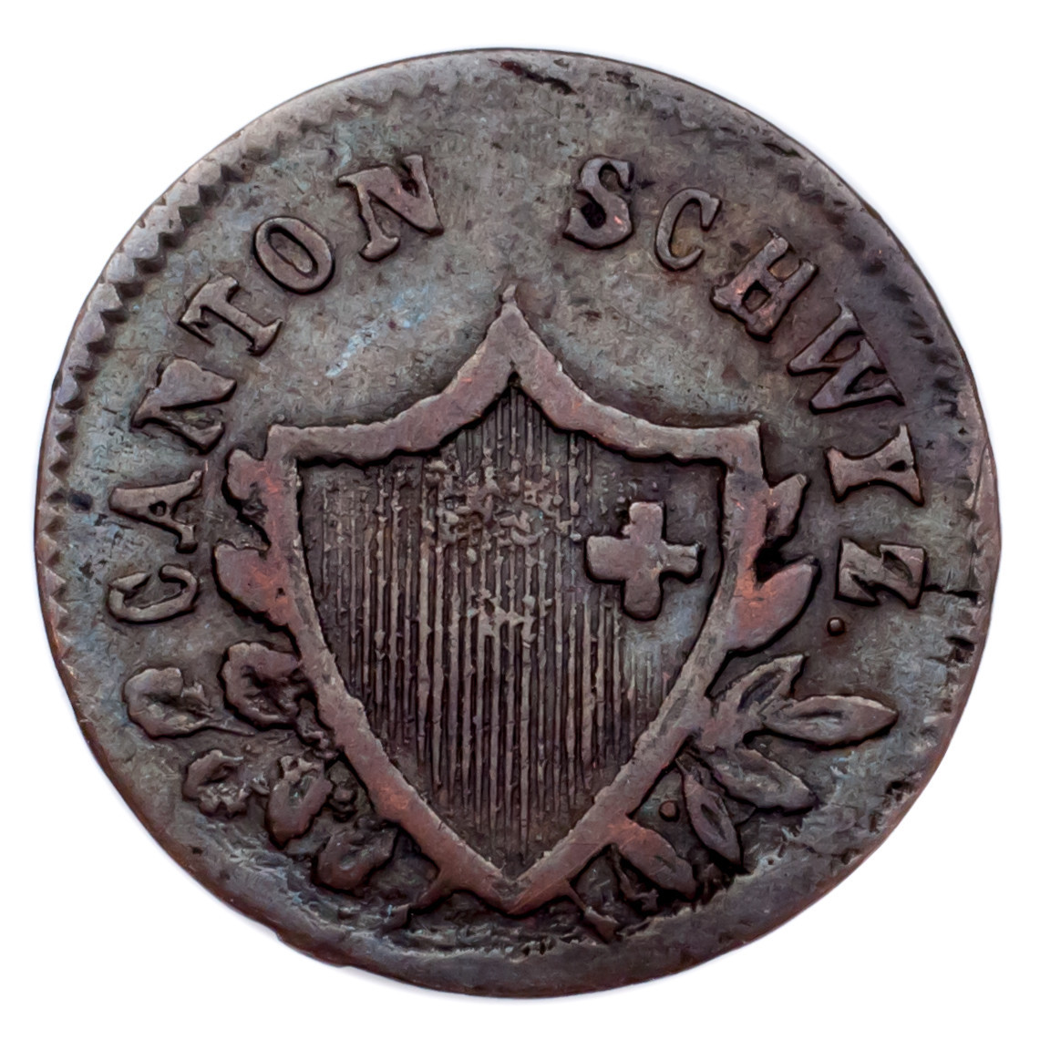 1801-1843 Swiss Cantons 1/2 Batzen, 1 & 2 Rappen Coin lot of 3 (VF) Item image 5